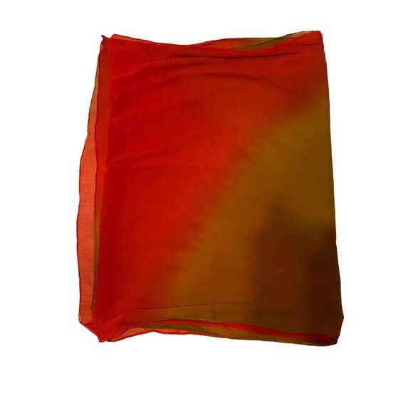 #4881 Lighweight large brown long red scarf 80x30 - Picture 2 of 6